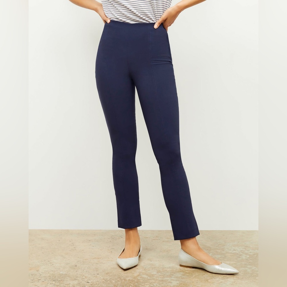 MM Lafleur Blue Structured Stretch Trouser Pants Sz 4